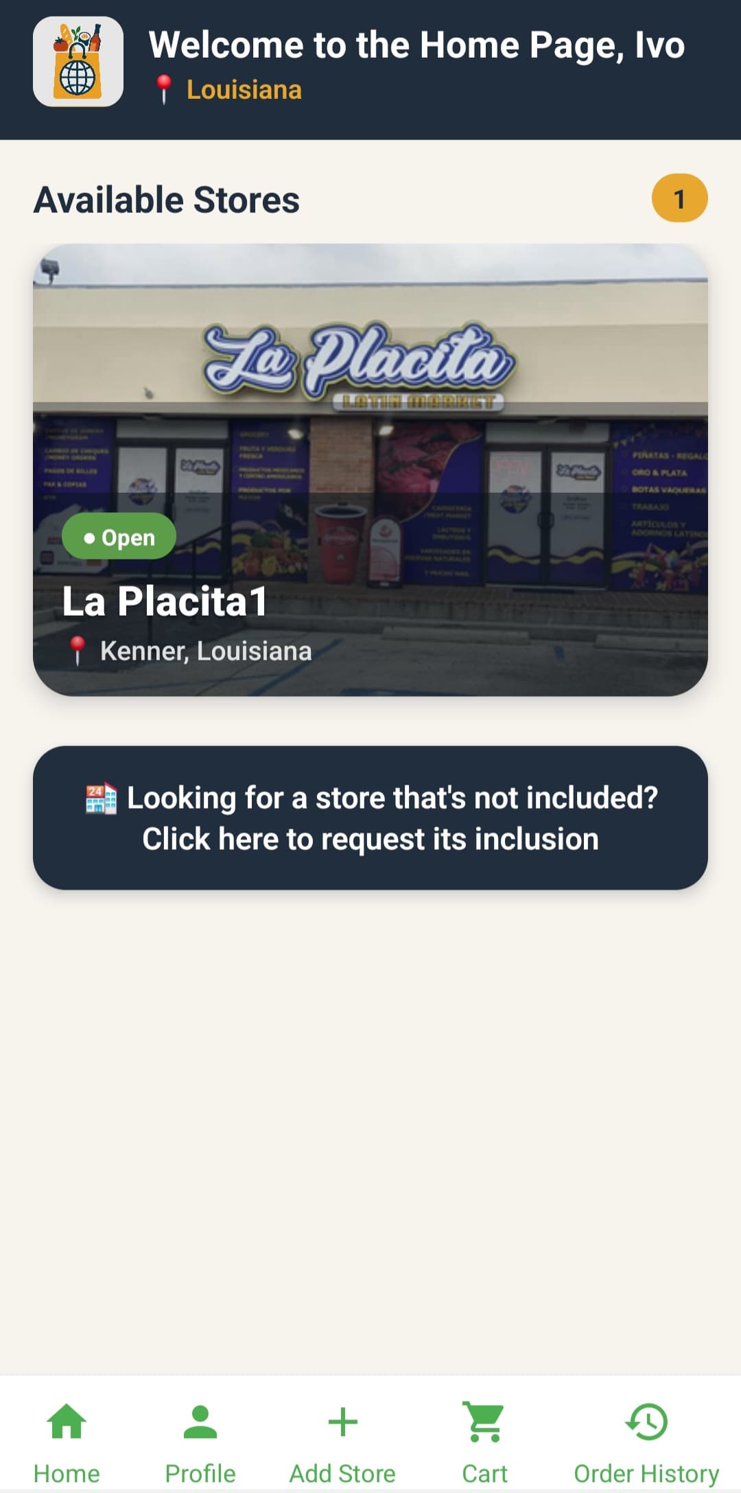 Intershop Go home screen